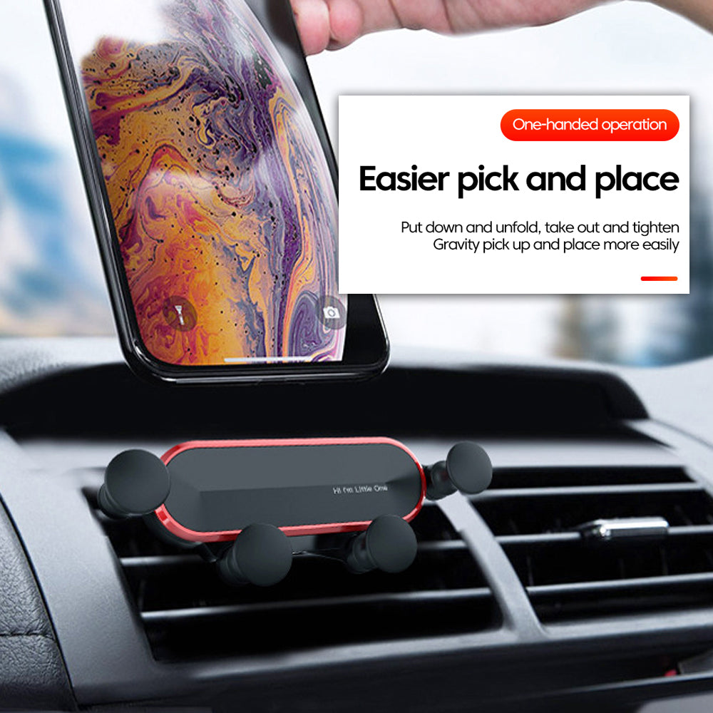 Camera Accessories: Car Phone Holder Metal Gravity 360 Universal Rotation Ball Air Vent Cellphone Stand(White)