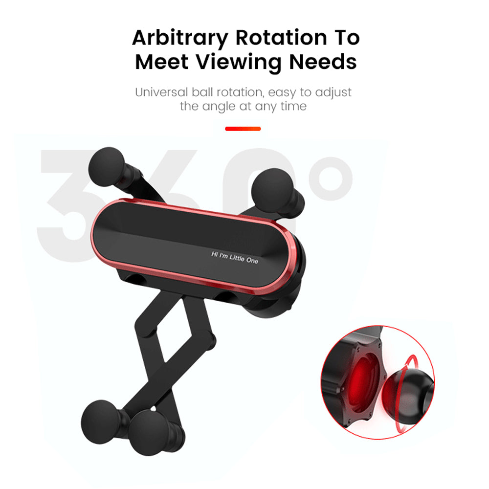Camera Accessories: Car Phone Holder Metal Gravity 360 Universal Rotation Ball Air Vent Cellphone Stand(White)