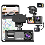 Security Cameras & Accessories: WIFI 3 Channels Dash Cam 1080P Full HD Car Dashcam Comes with Free 32GB Card