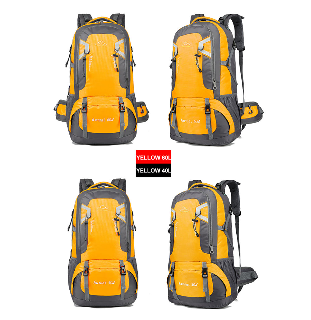 Backpacks: 60L Waterproof Outdoor Hiking Backpack Camping Outdoor Trekking Bag(Yellow)