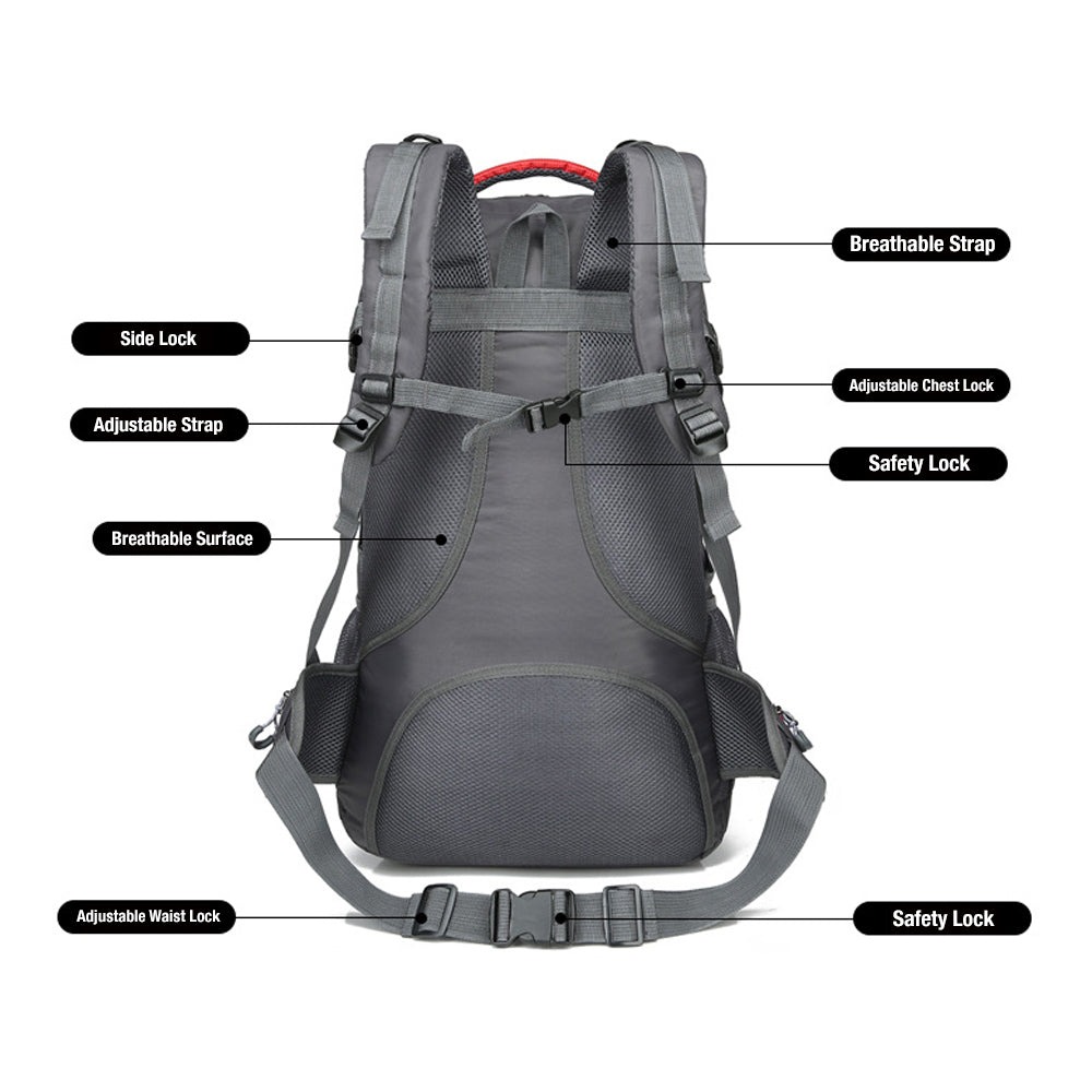 Backpacks: 60L Waterproof Outdoor Hiking Backpack Camping Outdoor Trekking Bag(Yellow)