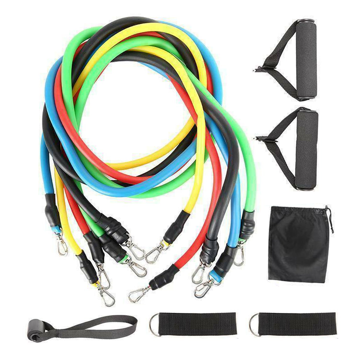 Gym Equipment & Accessories: 11Pcs/Set Pull Rope Belt Elastic Home Gym Fitness Exercise Resistance Band