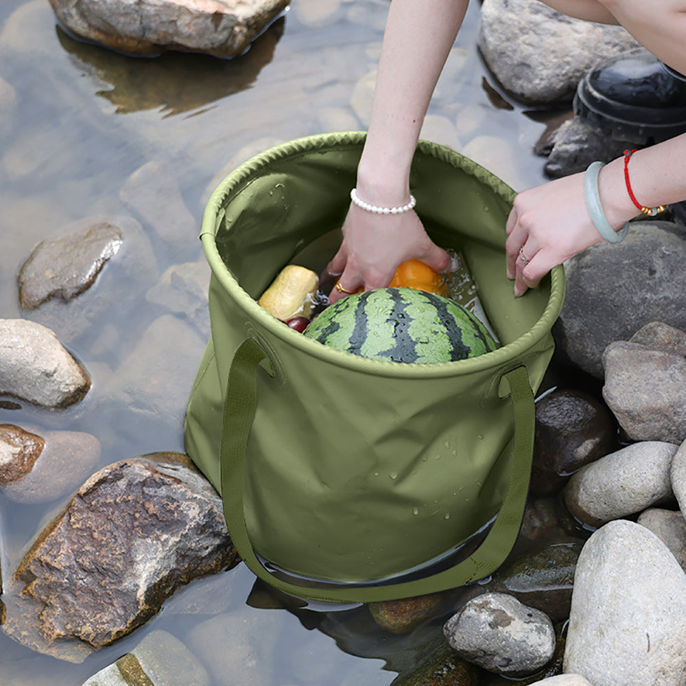 Camp Furniture: 13L Travel Camping Folding Bucket Portable Barbecue Picnic Storage Fishing Bucket