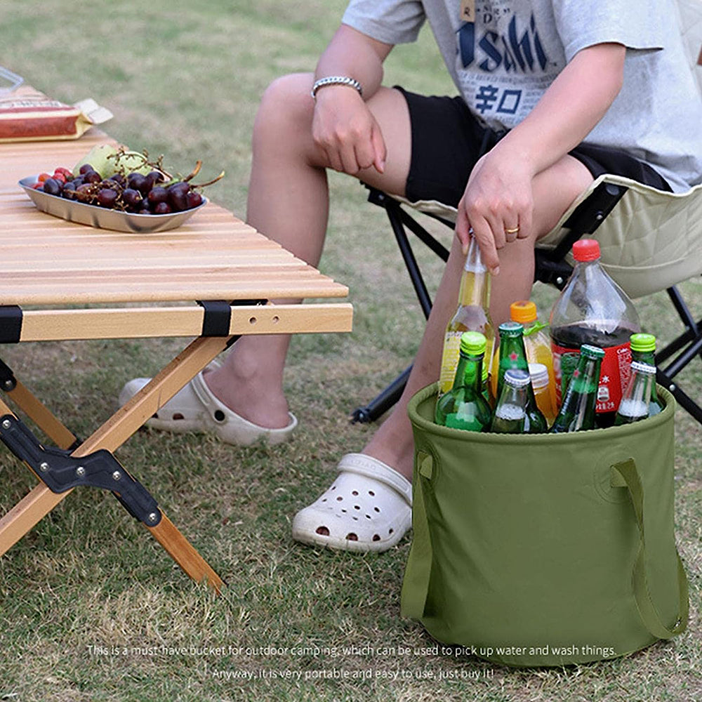 Camp Furniture: 13L Travel Camping Folding Bucket Portable Barbecue Picnic Storage Fishing Bucket