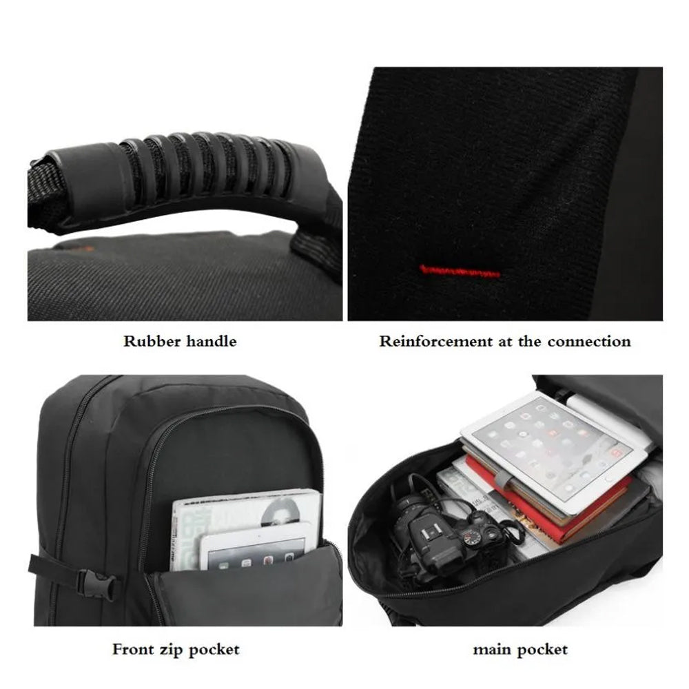Duffel Bags: 60L Travel Boarding Backpack Outdoor Trekking Luggage Hiking Camping Rucksack Large Capacity Storage Backpack(Black)