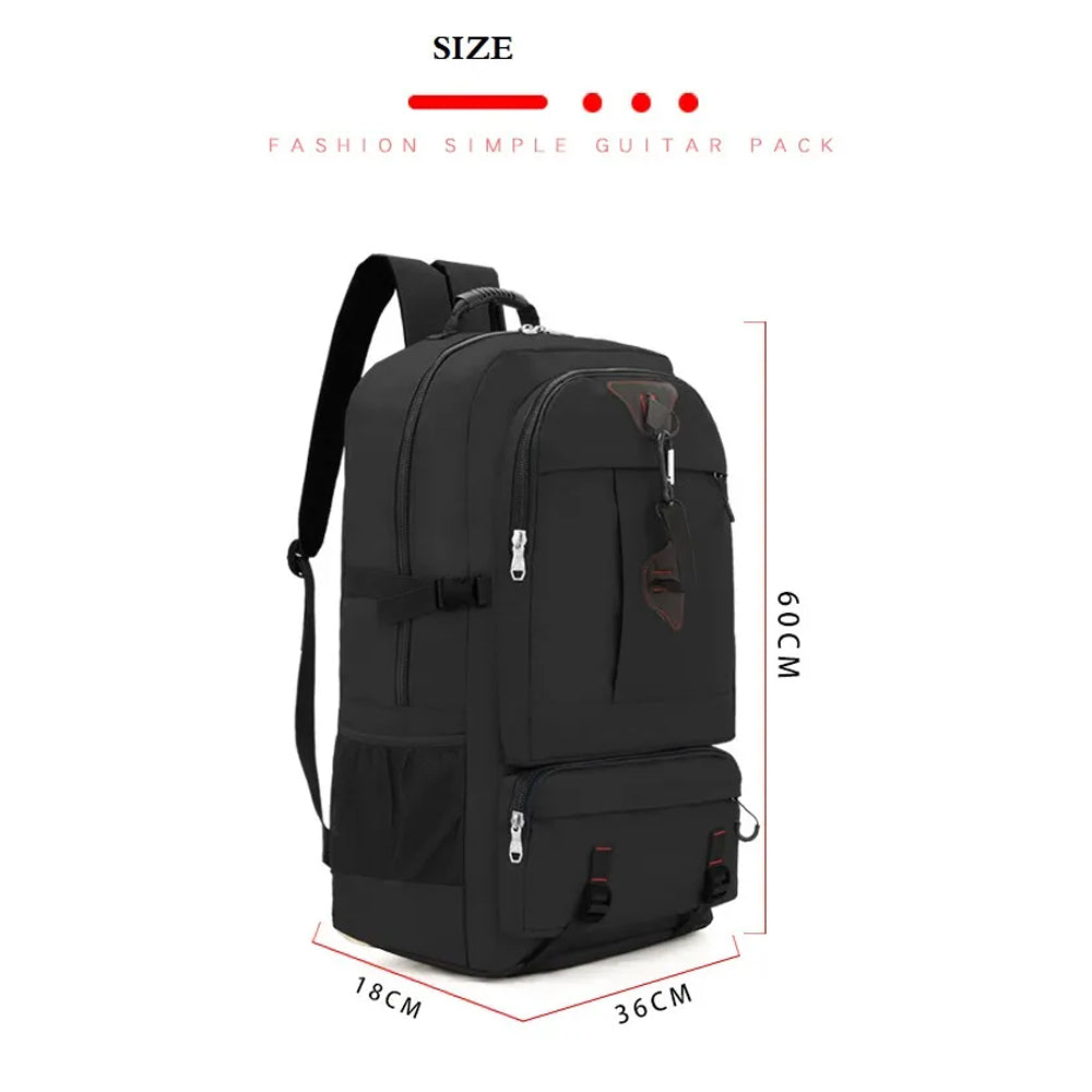 Duffel Bags: 60L Travel Boarding Backpack Outdoor Trekking Luggage Hiking Camping Rucksack Large Capacity Storage Backpack(Black)