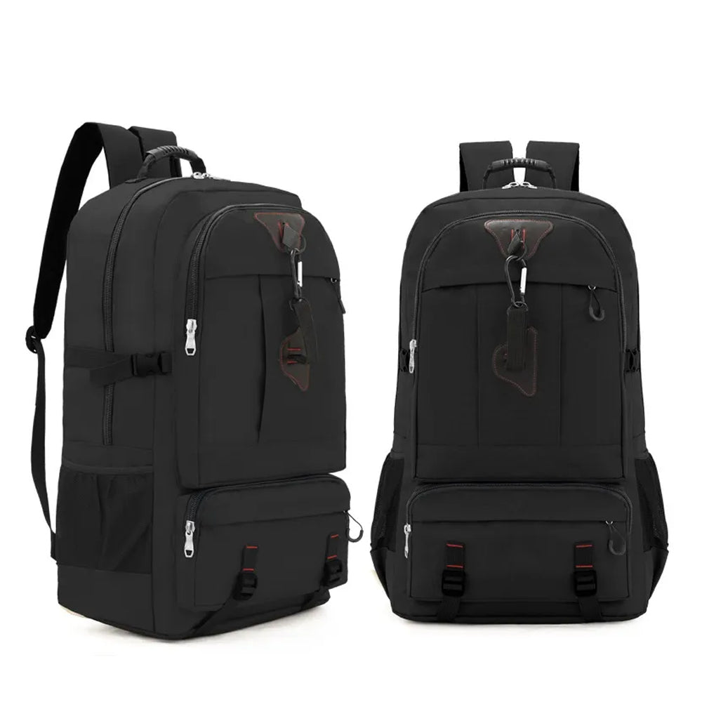 Duffel Bags: 60L Travel Boarding Backpack Outdoor Trekking Luggage Hiking Camping Rucksack Large Capacity Storage Backpack(Black)