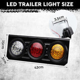 63 LED Trailer Tail Light Kit Pair Plug 7m 5 Core Wire 7 Pin Flat Plug Ute Set