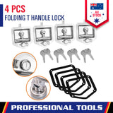 Automotive Parts: 4-Piece T Handle Locks Tool Box With Keys Stainless Steel Trailer Camper Truck