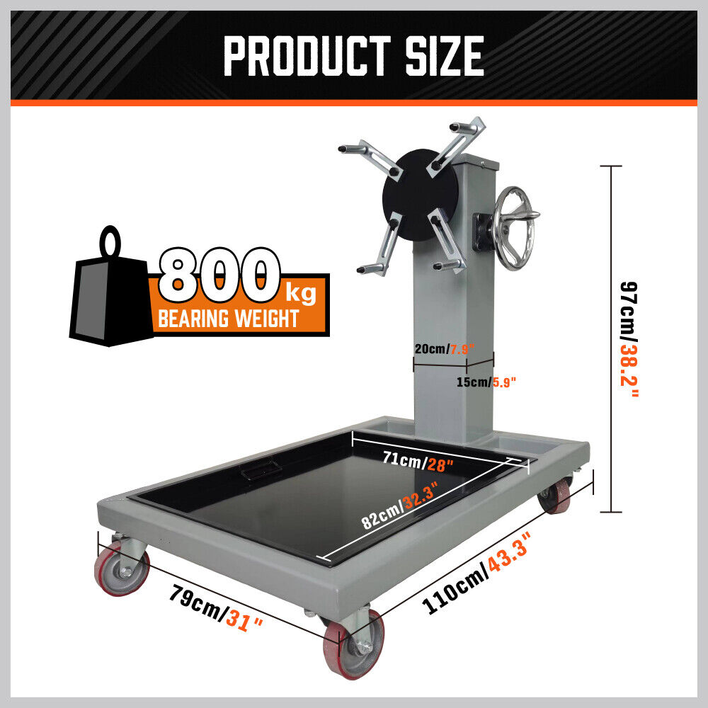 Automotive Lifts & Hoists: 800kg Folding Engine Stand 1763lb Heavy Duty Workshop Auto Crane Hoist Motor