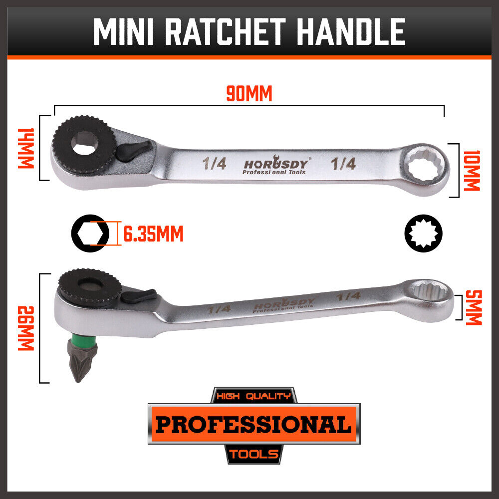 Outdoor Play Equipment: 32Piece 1/4" Mini Double Head Screwdriver Bit and Ratchet Set CRV Steel Durable