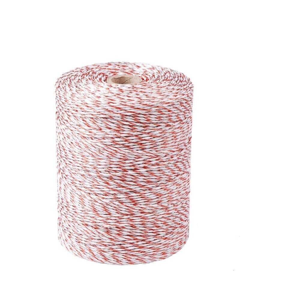 Fencing: 500m Roll Polywire Electric Fence Stainless Steel Poly Wire Energiser Insulator