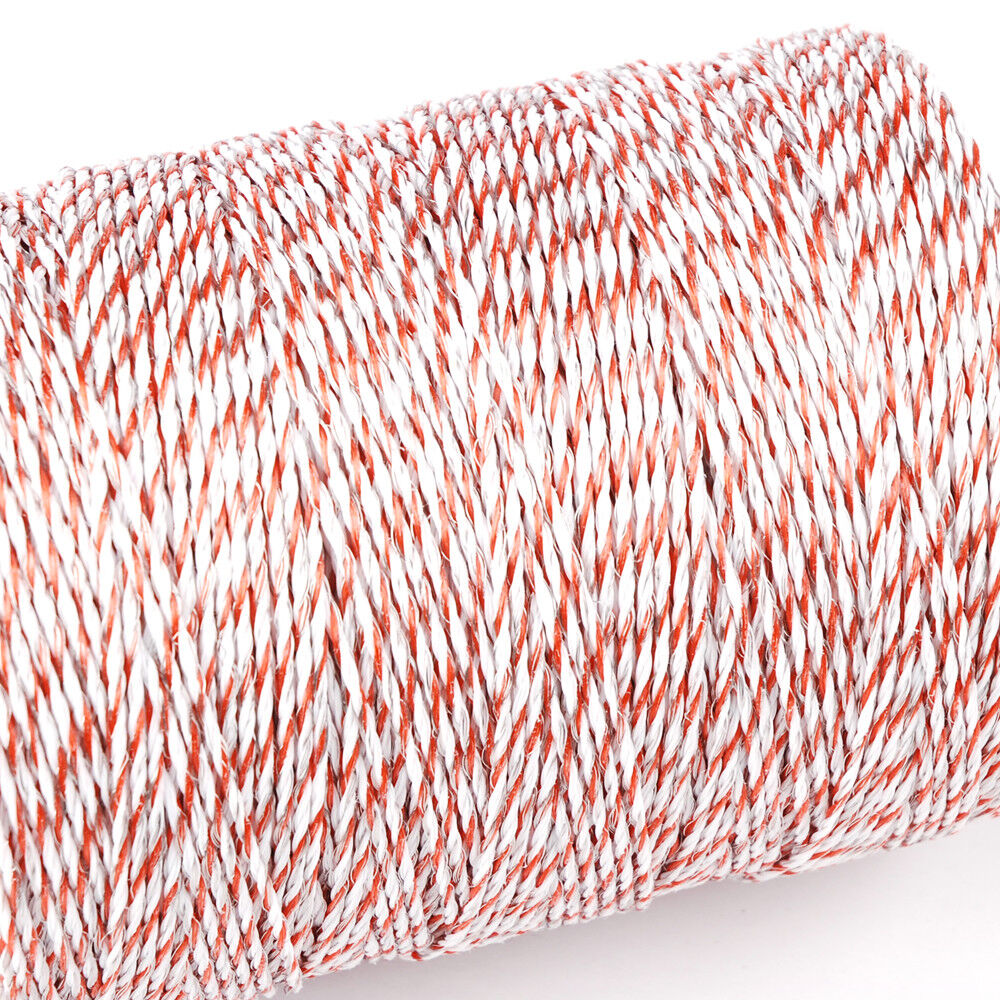 Fencing: 500m Roll Polywire Electric Fence Stainless Steel Poly Wire Energiser Insulator