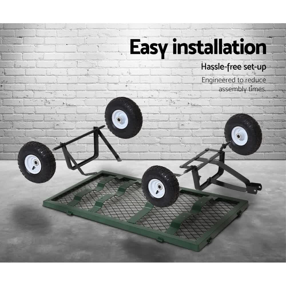Caravan Accessories: 300kg Gardeon Mesh Garden Cart Steel Removable Sides Trolley Wagon ATV Trailer