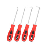 Hand Tools: 4Pc Pick Hook Set O Ring Oil Seal Remover Non-Slip Rubber Handle Red Local Stock