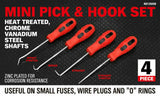Hand Tools: 4Pc Pick Hook Set O Ring Oil Seal Remover Non-Slip Rubber Handle Red Local Stock