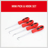 Hand Tools: 4Pc Pick Hook Set O Ring Oil Seal Remover Non-Slip Rubber Handle Red Local Stock