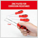 Hand Tools: 4Pc Pick Hook Set O Ring Oil Seal Remover Non-Slip Rubber Handle Red Local Stock
