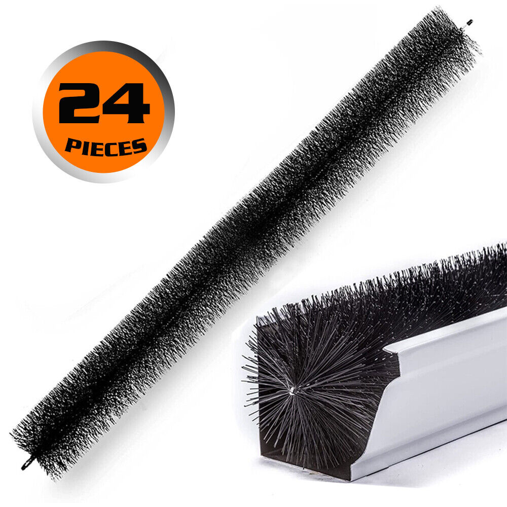 Gardening Tools: 98x10cm 24Pc Gutter Brush Roof Leaf Guard Heavy Duty Twigs Filter Home Garden