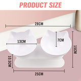 Dog Bowls, Feeders & Waterers: White Double Cat Bowl Pet Bowls Stand Dog Elevated Feeder Food Water Raised Lifted