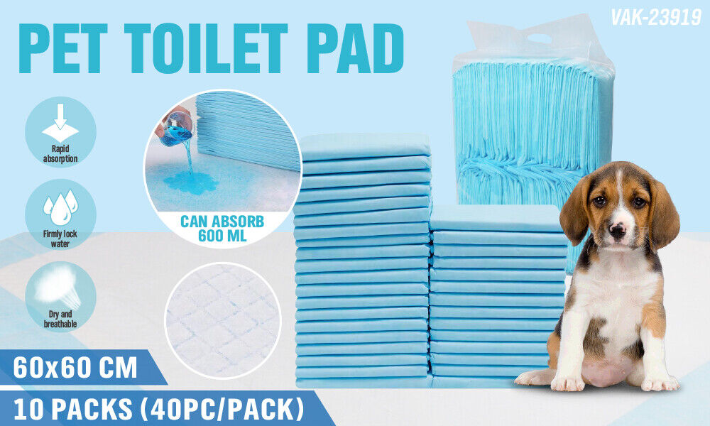 Dog Training Aids: VaKa Pet Training Pad 400 Puppy Pads Toilet Pee Indoor Absorbent 60x60cm Dog