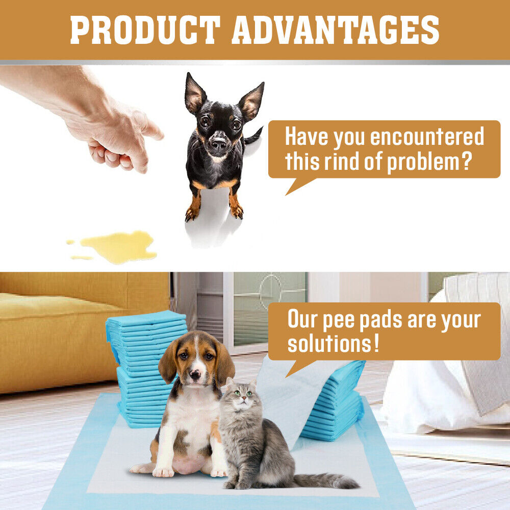 Dog Training Aids: VaKa Pet Training Pad 400 Puppy Pads Toilet Pee Indoor Absorbent 60x60cm Dog