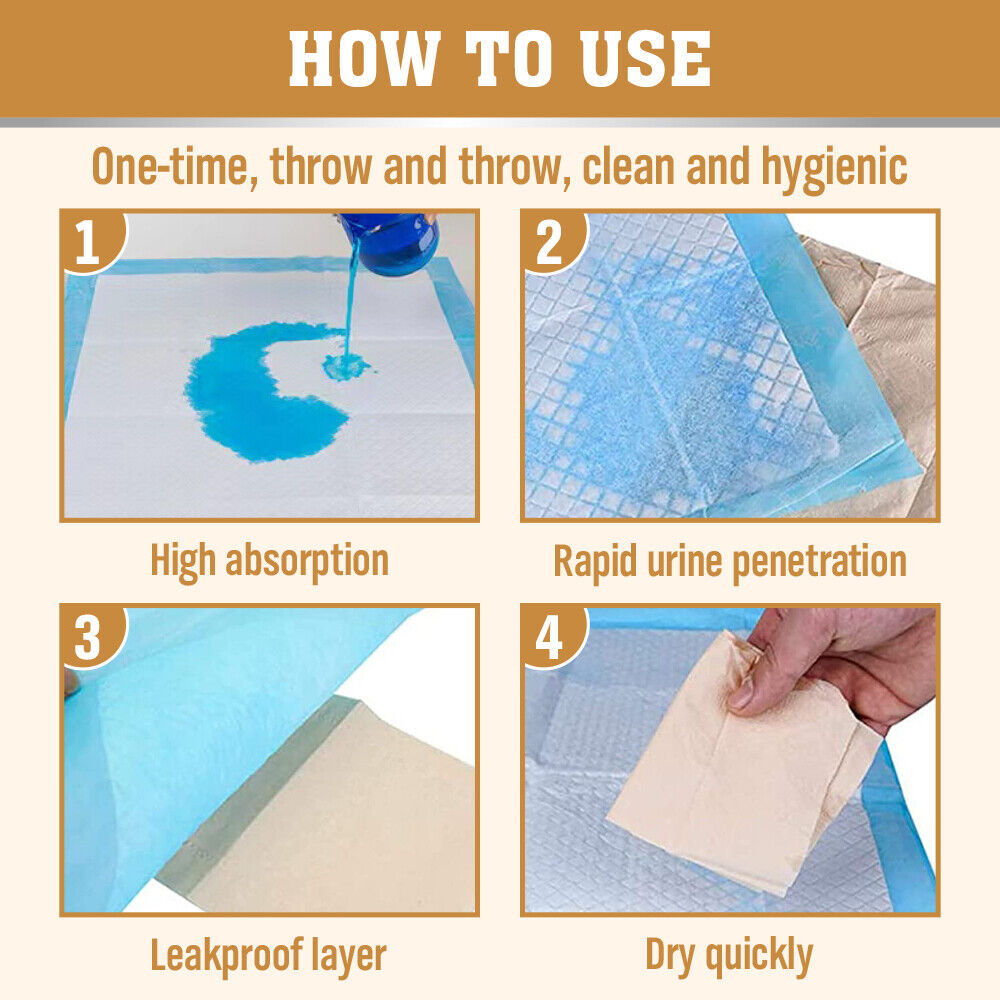 Dog Training Aids: VaKa Pet Training Pad 400 Puppy Pads Toilet Pee Indoor Absorbent 60x60cm Dog