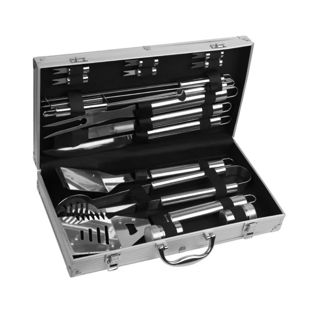 BBQ Tools: 18Pcs BBQ Tool Set Stainless Steel Barbecue Utensil Cooking Grill Outdoor Cook