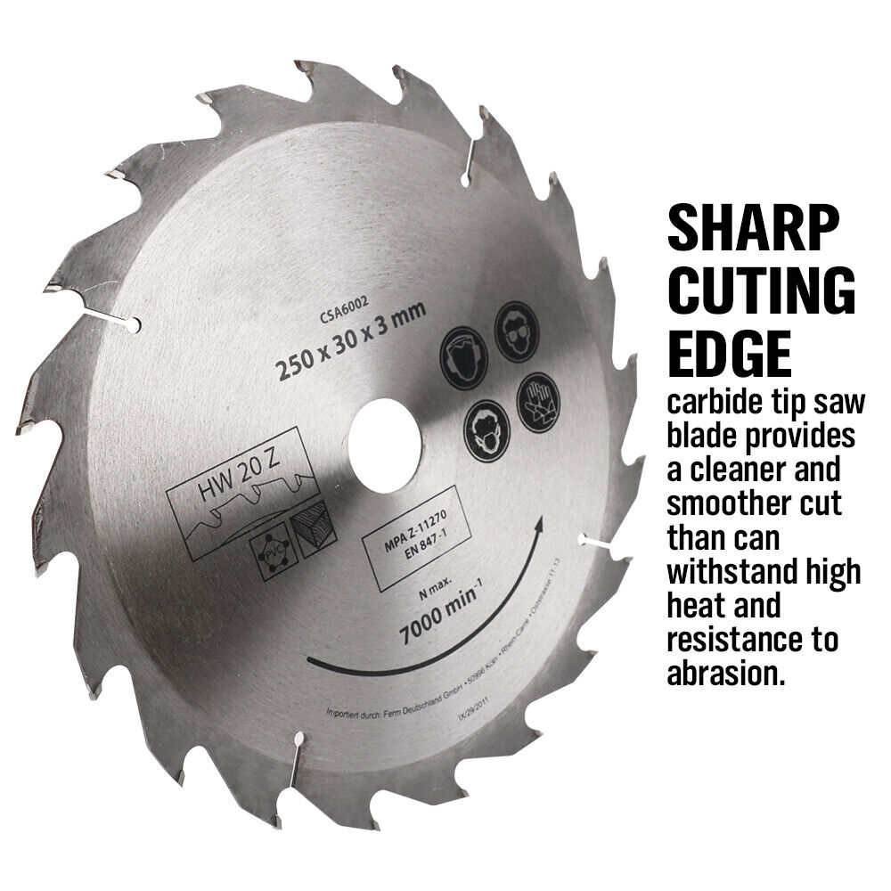 Cutters: 4x 250MM Circular Saw Blade 20T Disc Saw Blade Wood Timber Cutting 30/20/16mm