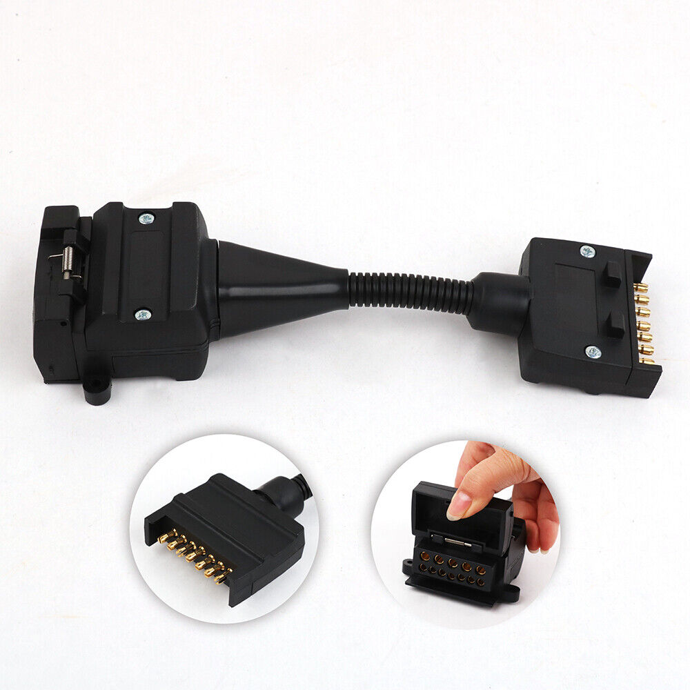 Automotive Repair & Speciality Tools: 7 Pin Flat Plug to 12 Pin Flat Female Socket Adaptor Trailer Caravan Connector