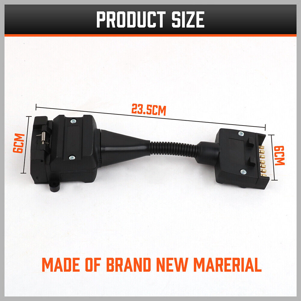 Automotive Repair & Speciality Tools: 7 Pin Flat Plug to 12 Pin Flat Female Socket Adaptor Trailer Caravan Connector