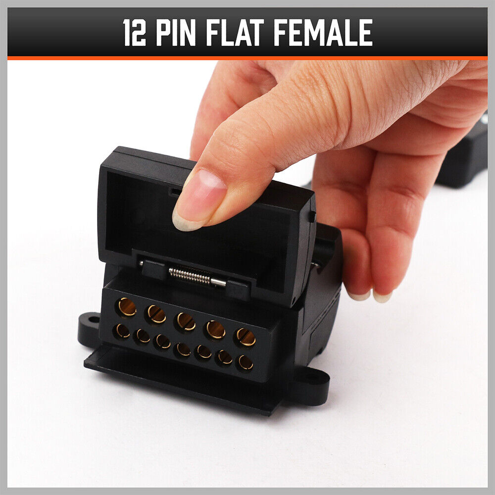Automotive Repair & Speciality Tools: 7 Pin Flat Plug to 12 Pin Flat Female Socket Adaptor Trailer Caravan Connector