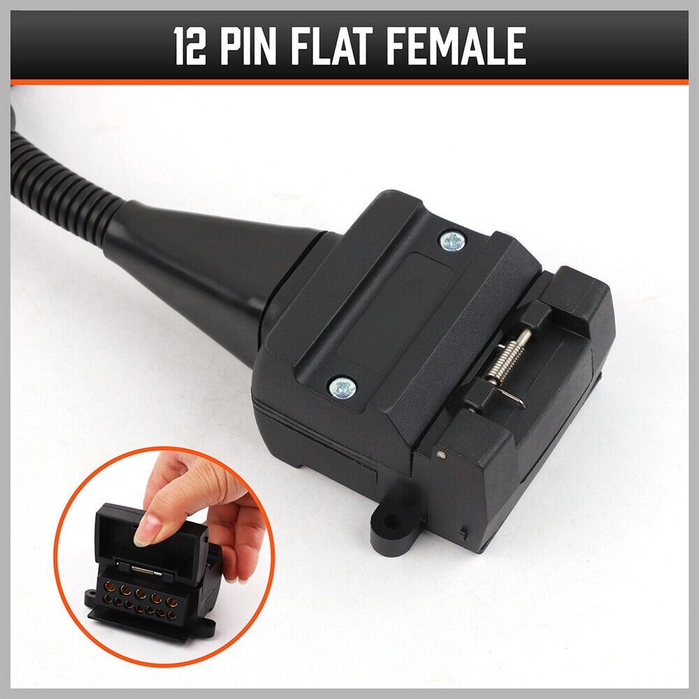 Automotive Repair & Speciality Tools: 7 Pin Flat Plug to 12 Pin Flat Female Socket Adaptor Trailer Caravan Connector