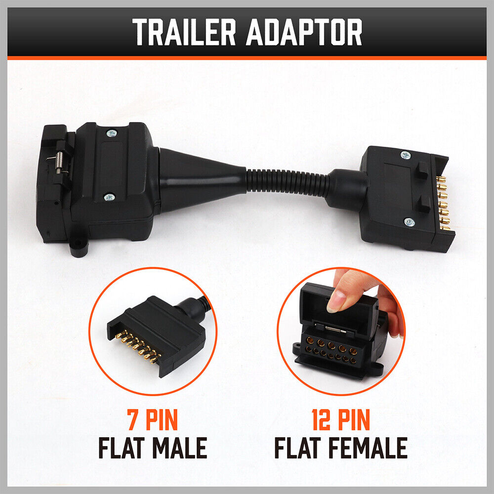 Automotive Repair & Speciality Tools: 7 Pin Flat Plug to 12 Pin Flat Female Socket Adaptor Trailer Caravan Connector