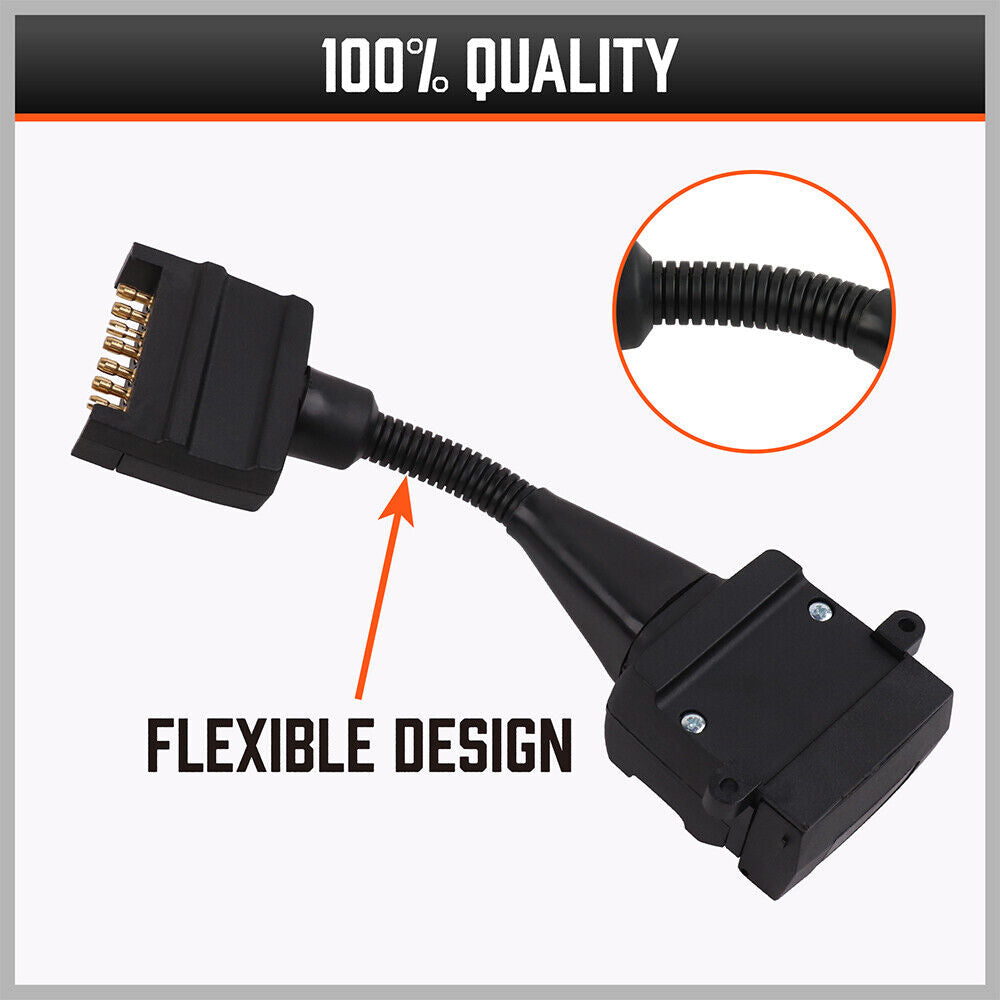 Automotive Repair & Speciality Tools: 7 Pin Flat Plug to 12 Pin Flat Female Socket Adaptor Trailer Caravan Connector