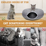 Dog Beds: Dark Grey Cat Tunnel Bed Felt Pet Puppy Nest Cave House Toy Washable Detachable
