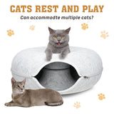 Dog Beds: 59 x 29cm Cat Tunnel Bed Dark Grey Felt Pet Puppy Nest Cave Toy Light Grey