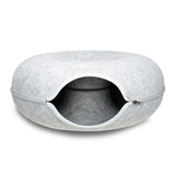 Dog Beds: 59 x 29cm Cat Tunnel Bed Dark Grey Felt Pet Puppy Nest Cave Toy Light Grey