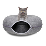 Cat Toys: Cat Tunnel Bed Felt Pet Puppy Nest Cave House Round Donut Interactive Play Toy 26823