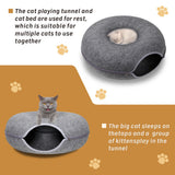 Cat Toys: Cat Tunnel Bed Felt Pet Puppy Nest Cave House Round Donut Interactive Play Toy 26823