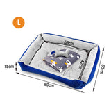 Dog Beds: Vaka Navy Dog Bed Pet Cat Calming Floor Mat Sleeping Cave Washable Extra Large 29701