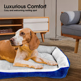 Dog Beds: Vaka Navy Dog Bed Pet Cat Calming Floor Mat Sleeping Cave Washable Extra Large 29701