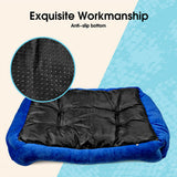 Dog Beds: Vaka Navy Dog Bed Pet Cat Calming Floor Mat Sleeping Cave Washable Extra Large 29701