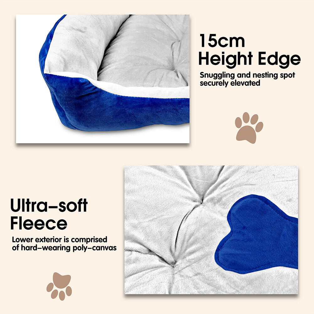 Dog Beds: Vaka Navy Dog Bed Pet Cat Calming Floor Mat Sleeping Cave Washable Extra Large 29701