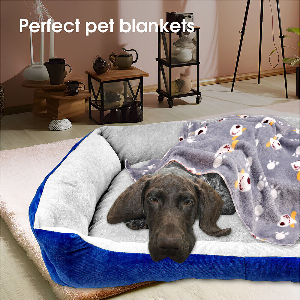 Dog Beds: Vaka Navy Dog Bed Pet Cat Calming Floor Mat Sleeping Cave Washable Extra Large 29701