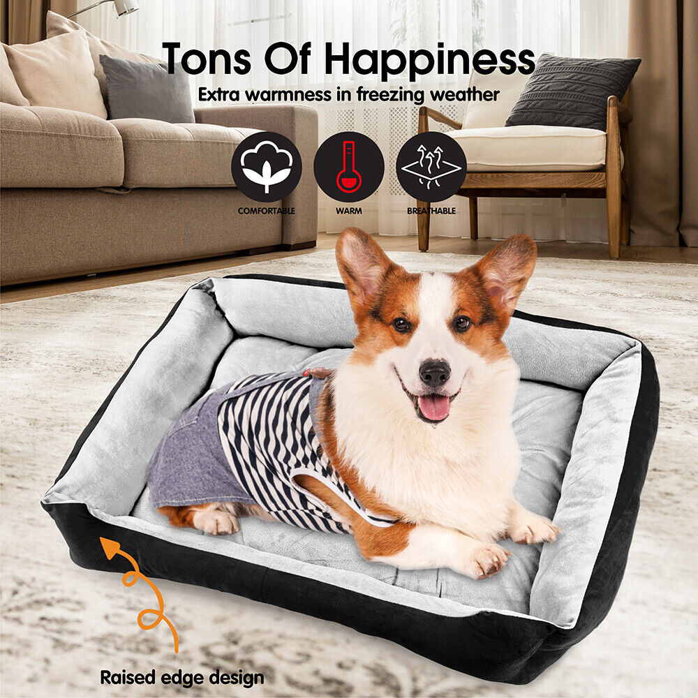 Dog Beds: Vaka Navy Dog Bed Pet Cat Calming Floor Mat Sleeping Cave Washable Extra Large 29704