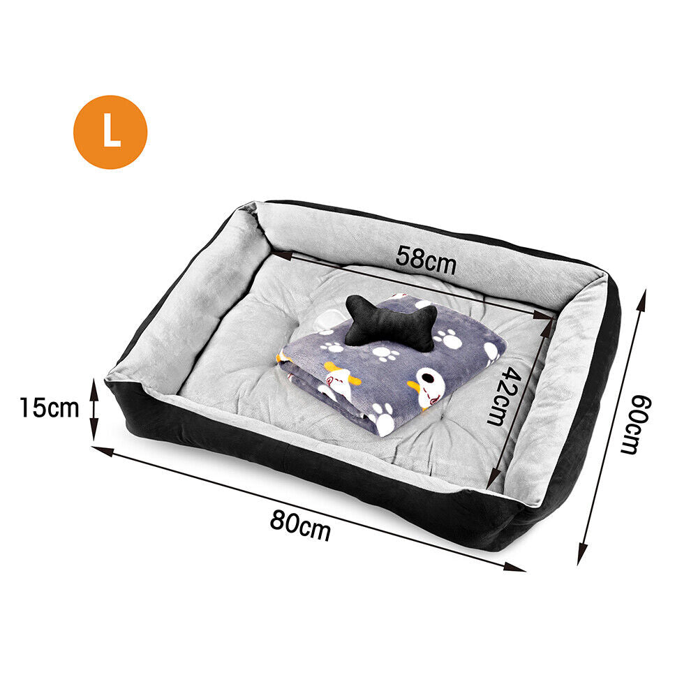 Dog Beds: Vaka Navy Dog Bed Pet Cat Calming Floor Mat Sleeping Cave Washable Extra Large 29704