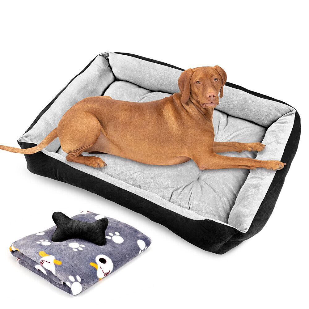 Dog Beds: Vaka Navy Dog Bed Pet Cat Calming Floor Mat Sleeping Cave Washable Extra Large 29705