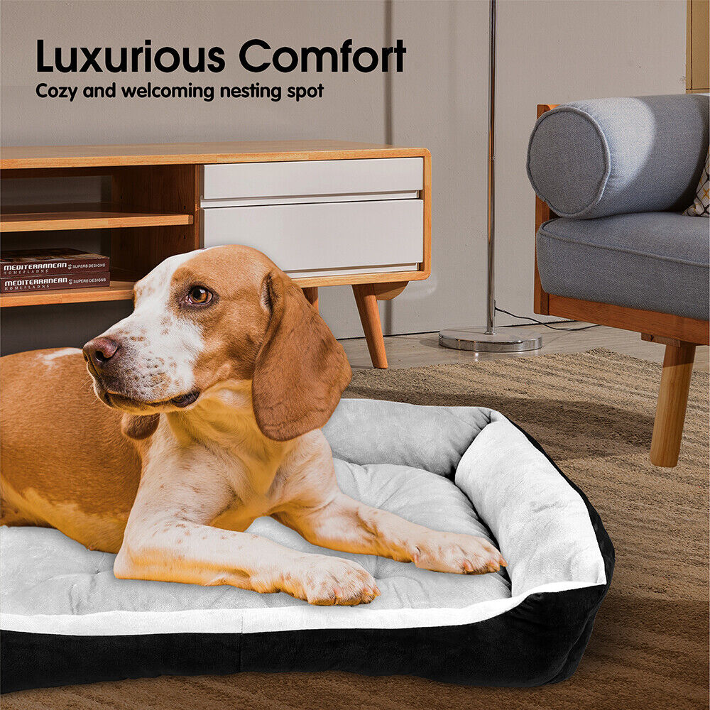 Dog Beds: Vaka Navy Dog Bed Pet Cat Calming Floor Mat Sleeping Cave Washable Extra Large 29705