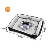 Dog Beds: Vaka Navy Dog Bed Pet Cat Calming Floor Mat Sleeping Cave Washable Extra Large 29706